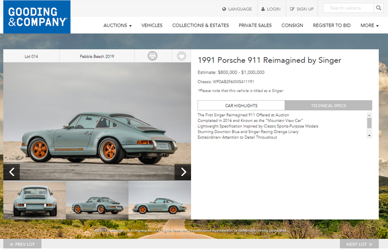 Illustration for article titled A Singer 911 is going up for auction...